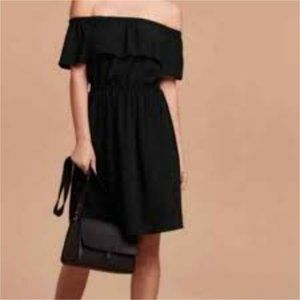 Aritzia Wilfred Black Hosta Off The Shoulder Mini… - image 1